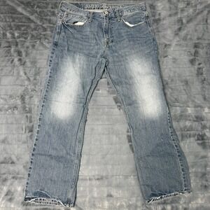 American Eagle Mens Straight Leg Jeans Blue Medium Wash 100% Cotton 34x30